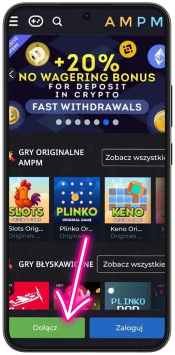 Ampm casino przycisk rejestracji